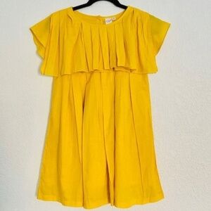 🍍 Yo Baby NWT Yellow Pleated Back Button Dress 9